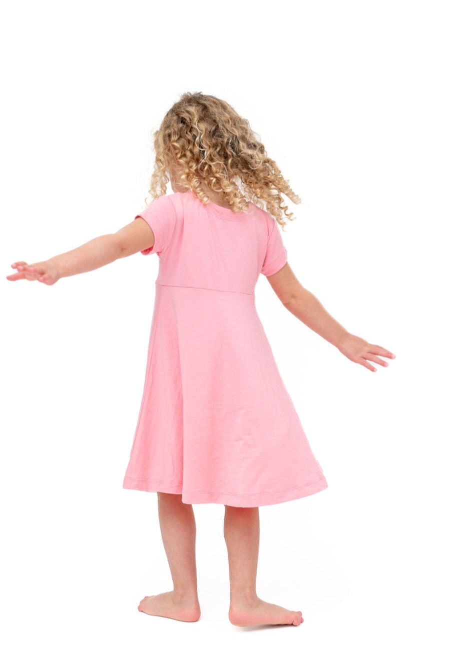 Swirly Girl Short Sleeve Dress - Pink Icing