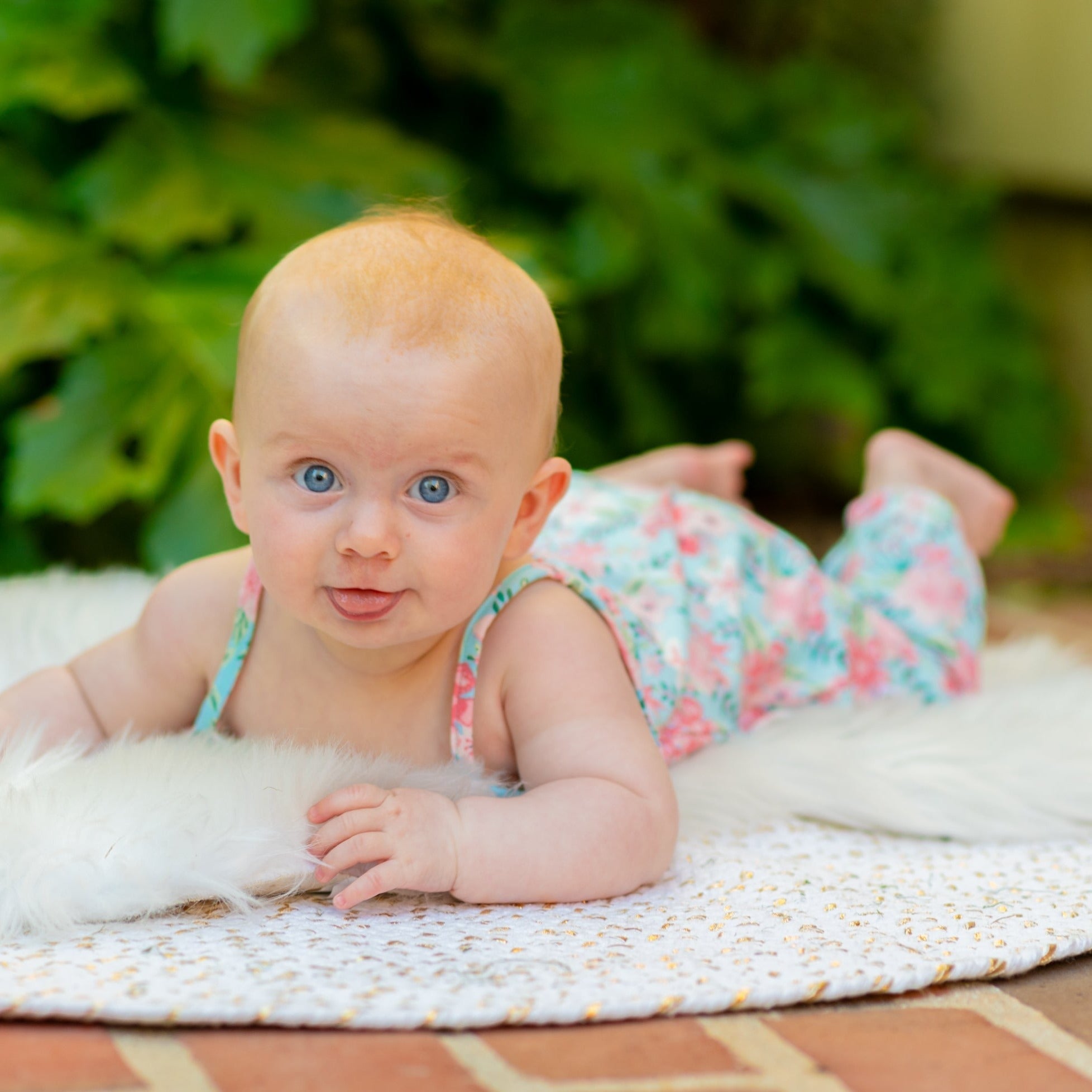 Tank Pant Romper - Aqua Floral