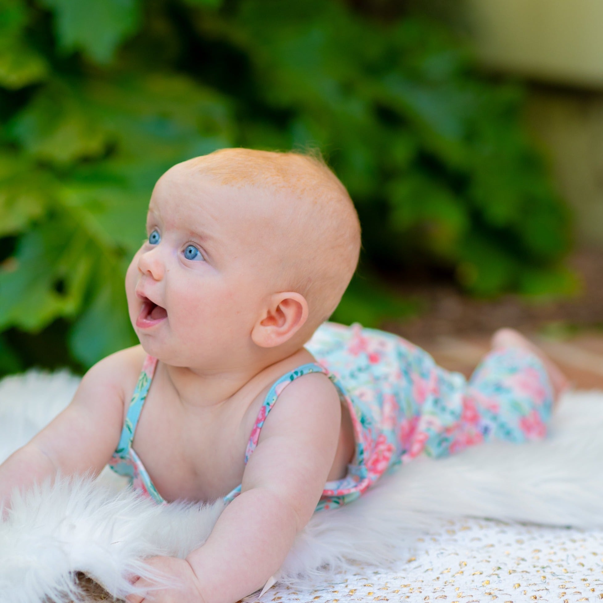 Tank Pant Romper - Aqua Floral