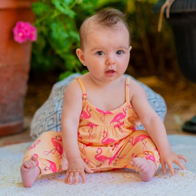 Tank Pant Romper - Flamingo Peach