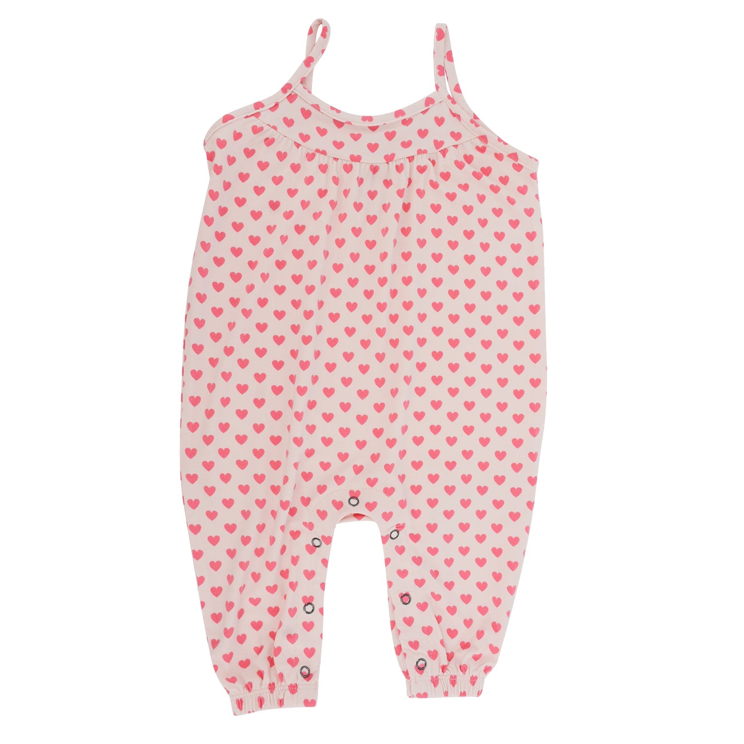 Tank Pant Romper - Pink Hearts