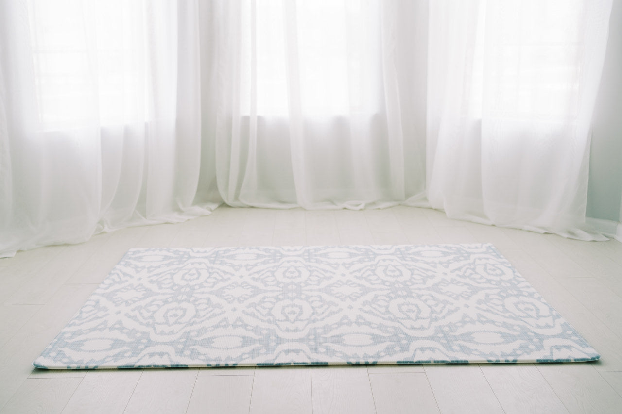 Play Mat  Emerson Ikat + Jack Stripe In Rainwash Blue