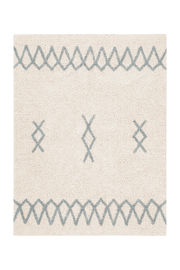 Washable Rug Atlas Natural - Vintage Blue  - Bereber Style