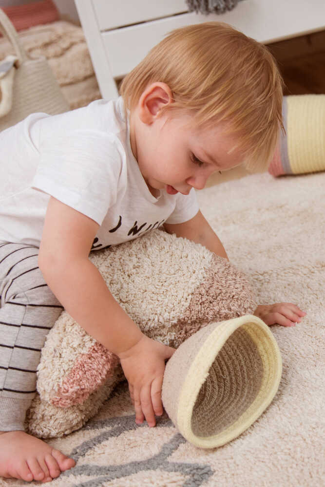 Washable Rug Atlas Natural - Vintage Blue  - Bereber Style