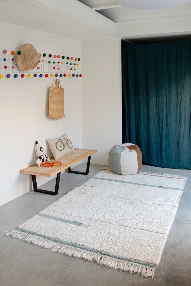 Washable Rug Lanes Vintage Blue  - Eco City