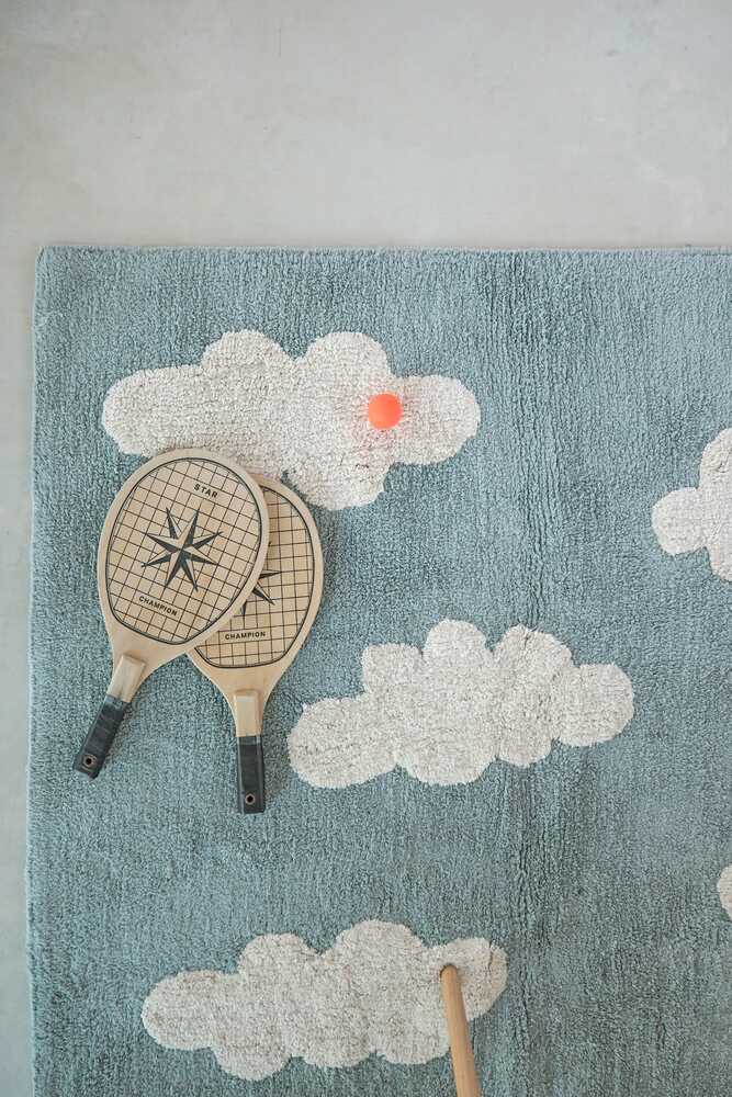 Washable Rug Clouds Vintage Blue  - Clouds
