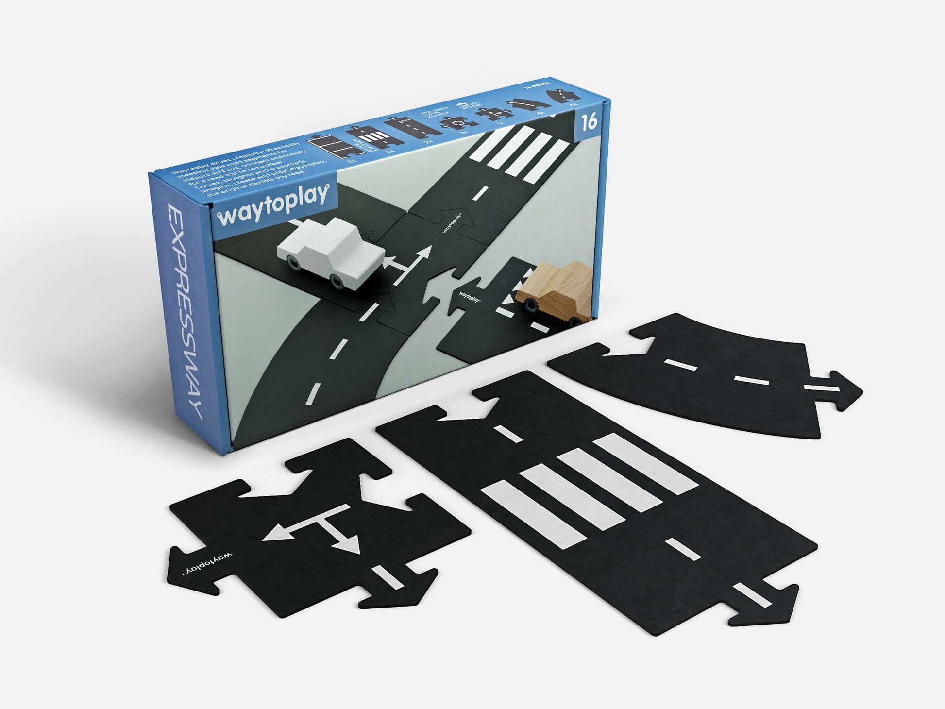 Waytoplay Toys Expressway Race Track - 16 pcs Play Vehicles Tracks