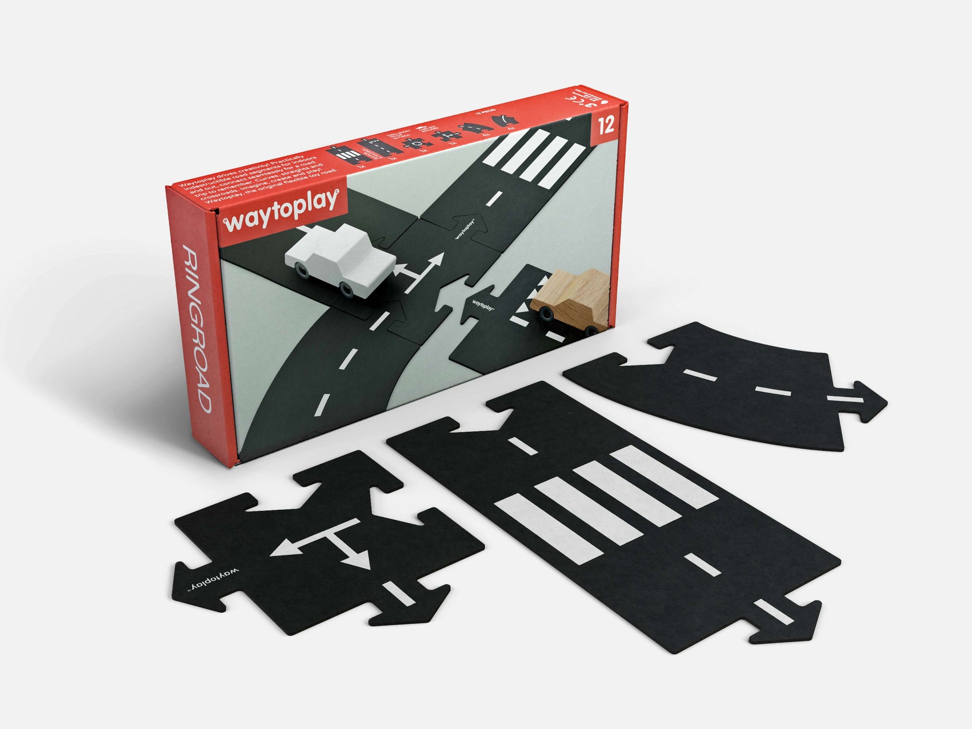 Waytoplay Toys Ringroad Race Track - 12 pcs Play Vehicles Tracks