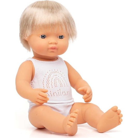Miniland Baby Doll Caucasian Blond Boy 15" Dolls