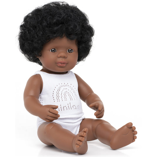 Miniland Baby Doll African American Girl 15" Dolls