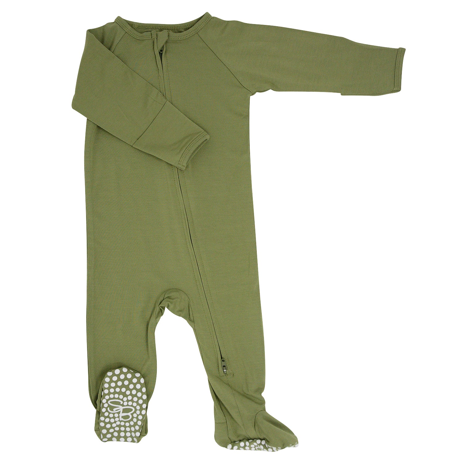 Zipper Footie - Army Green