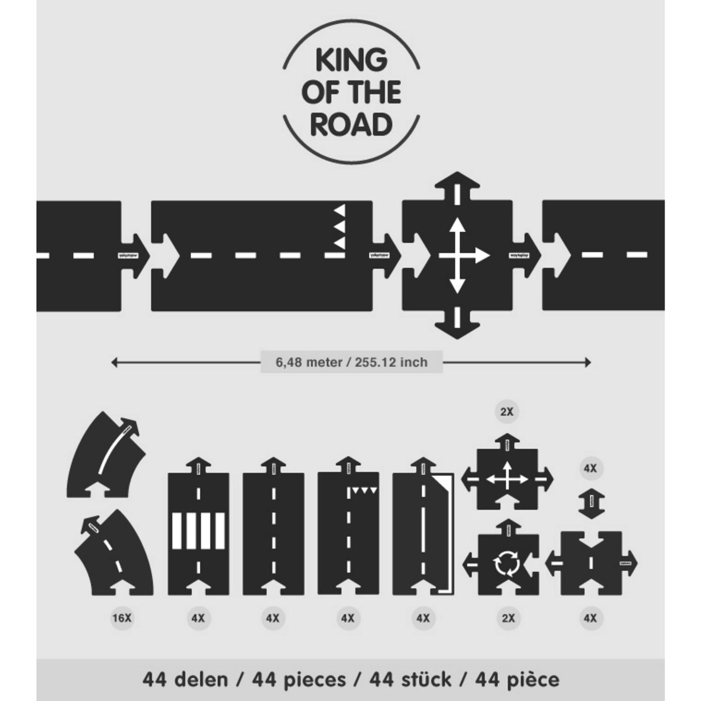 Waytoplay Toys King of the Road Race Track - 40 pcs Play Vehicles Tracks